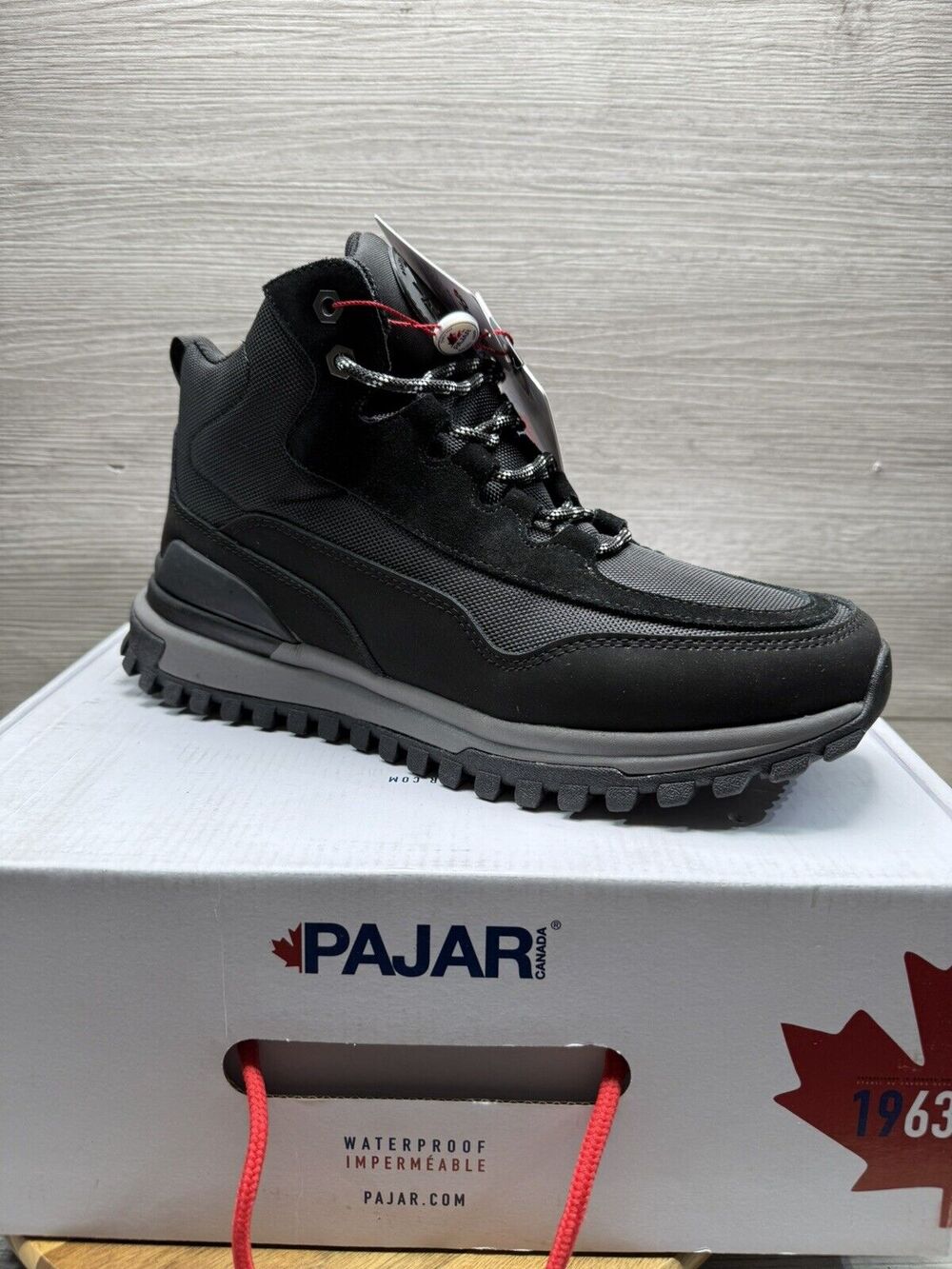 PAJAR Men's Fireburst Front Lace Black Nubuck Boots. EU 44. Mens 11